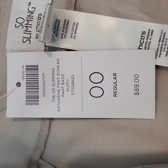 CHICO'S Tan So Slimming Katherine Regular Straight Pant in Putty - Picture 3 of 14